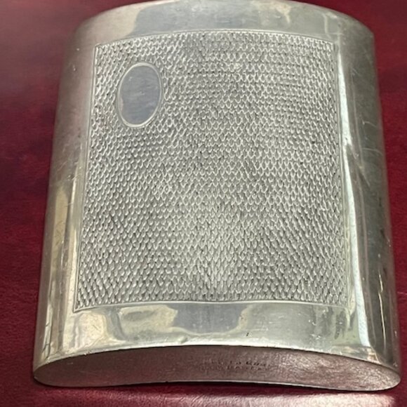 VTG Sheffield Rose English Pewter Hip 3 Oz. Drinking Curved Flask 3.25"x4.5" - Picture 13 of 15